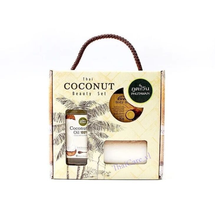 Подарочный набор органических средств с кокосовым маслом, Phutawan Thai Coconut Beauty Gift Set